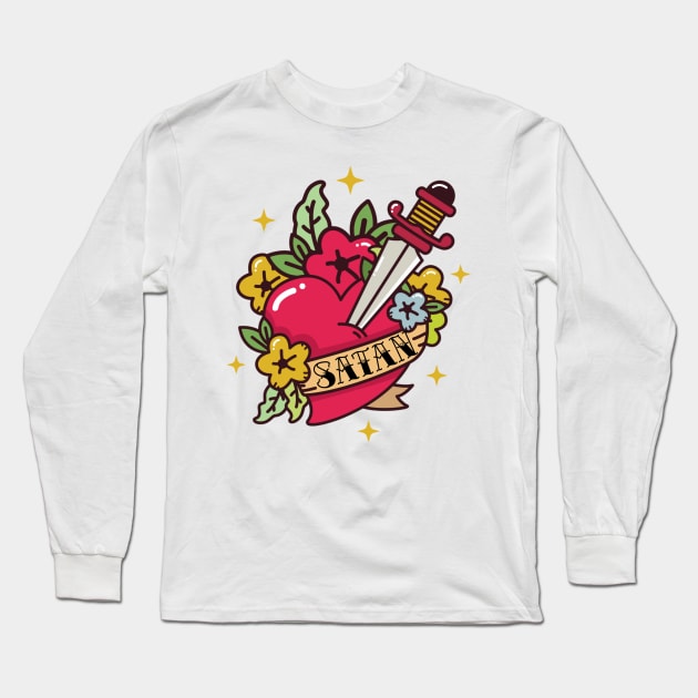 I Heart Satan Long Sleeve T-Shirt by ShoppeMorbid